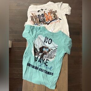 Southern Gentlemen Hunting Graphic Tees - Grey and Blue